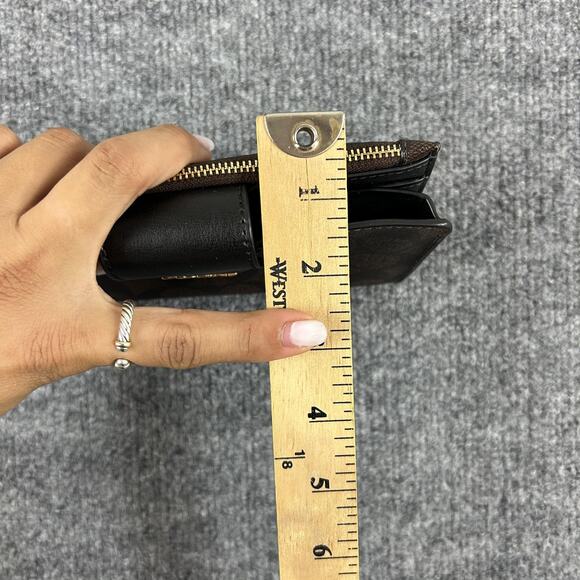 Coach Tech Phone Wallet Signature Canvas Brown Leather Wristlet Card Case - Picture 11 of 11